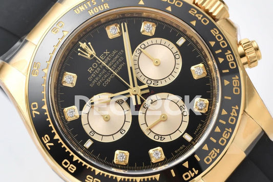 Replica Rolex Daytona 126518 YG in Black Dial Diamond Markers |  Declock.