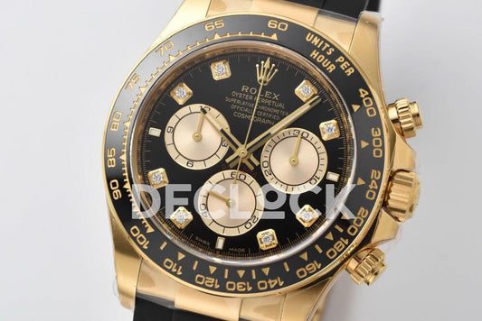 Replica Rolex Daytona 126518 YG in Black Dial Diamond Markers |  Declock.