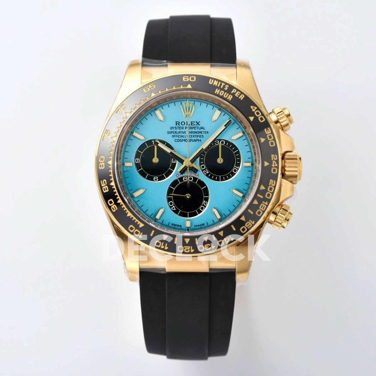 Replica Rolex Daytona 126518 Turquoise Blue Dial Stick Markers |  Declock.