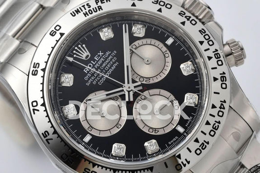 Replica Rolex Daytona 126509 SS in Black Dial Diamond Markers |  Declock.