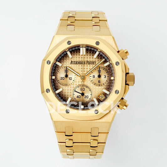 Replica Audemars Pigeut Royal Oak Chrono 26240 YG Dial on YG Bracelet | Declock.