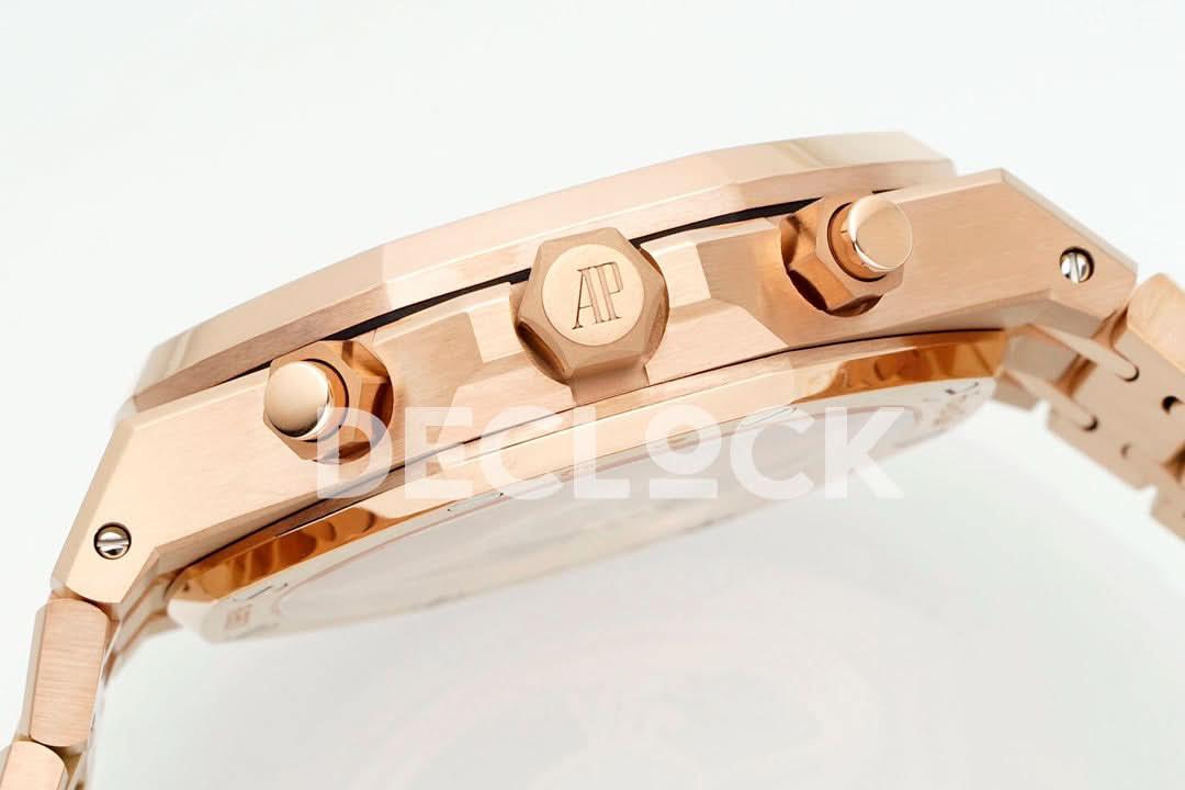 Replica Audemars Pigeut Royal Oak Chrono 26240 Brown Dial on RG Bracelet |  Declock.