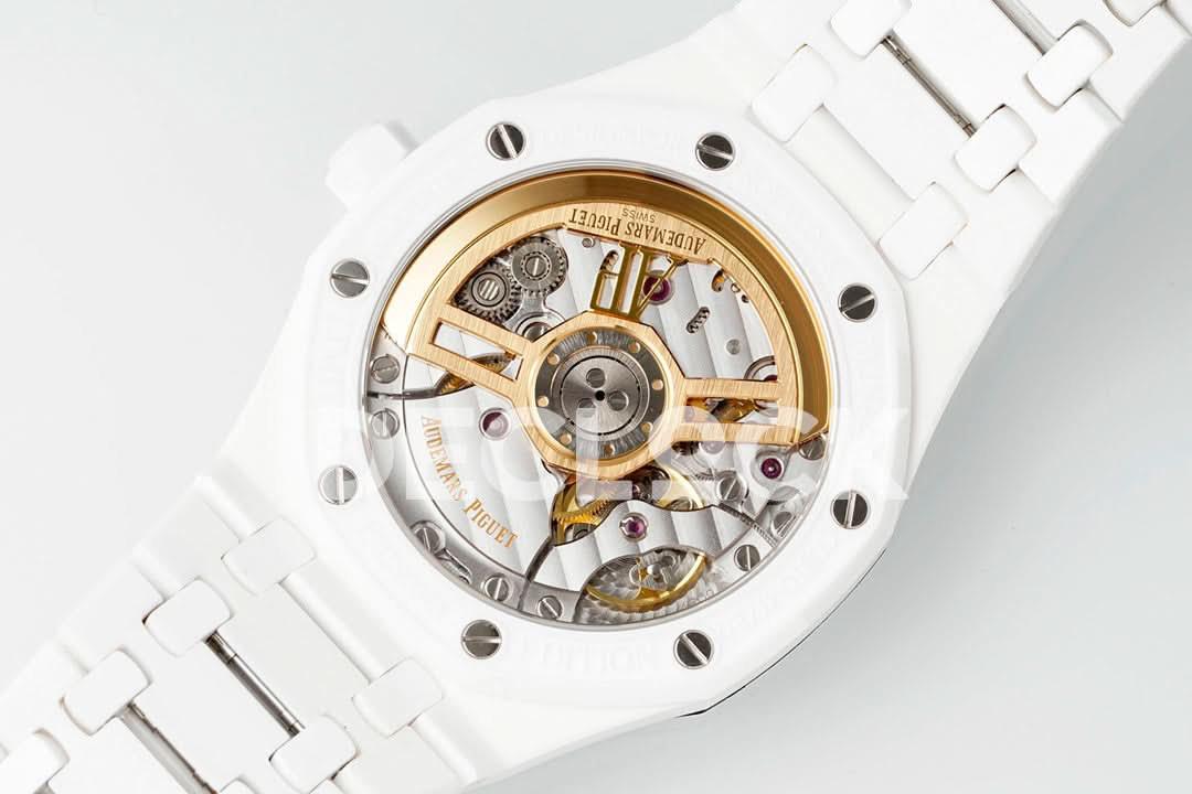 Replica Audemars Pigeut Royal Oak 41mm 15500 White Ceramic/Cer Black Dial APSF |  Declock.