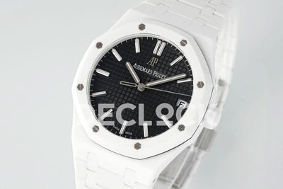 Royal Oak 41mm 15500 White Ceramic/Cer Black Dial APSF