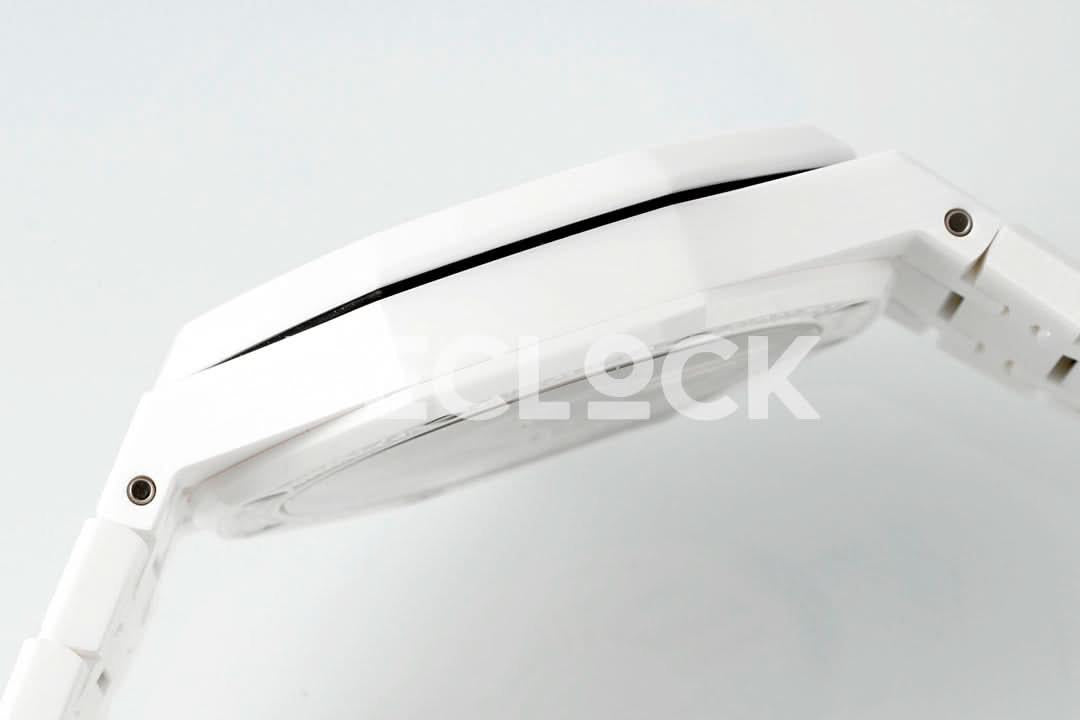 Replica Audemars Pigeut Royal Oak 41mm 15500 White Ceramic/Cer Black Dial APSF |  Declock.