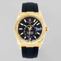Sky Dweller 336238 YG in Black Dial on Black Rubber Strap
