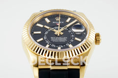 Sky Dweller 336238 YG in Black Dial on Black Rubber Strap