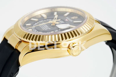 Sky Dweller 336238 YG in Black Dial on Black Rubber Strap