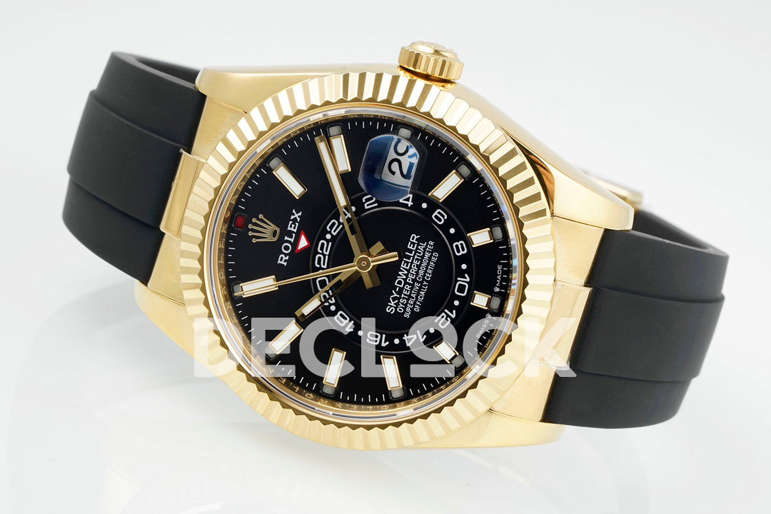 Sky Dweller 336238 YG in Black Dial on Black Rubber Strap