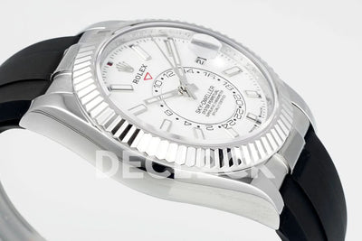 Sky Dweller 336238 SS in White Dial on Black Rubber Strap