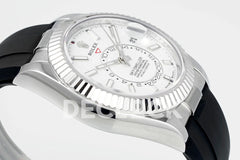 Sky Dweller 336238 SS in White Dial on Black Rubber Strap