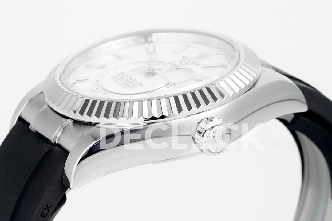 Sky Dweller 336238 SS in White Dial on Black Rubber Strap