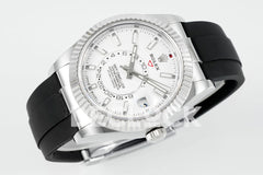 Sky Dweller 336238 SS in White Dial on Black Rubber Strap