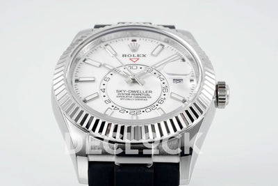 Sky Dweller 336238 SS in White Dial on Black Rubber Strap