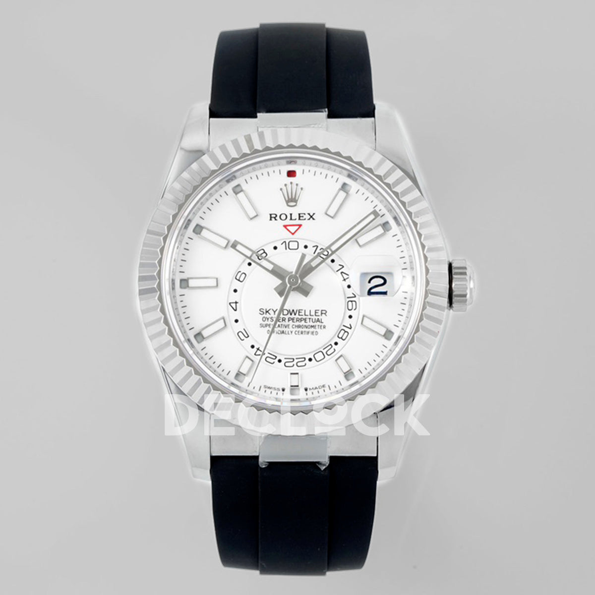 Sky Dweller 336238 SS in White Dial on Black Rubber Strap