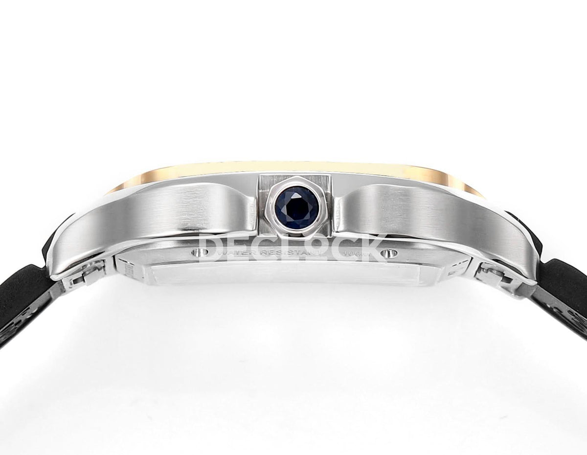 Replica Cartier Santos de Cartier Skeleton SG Black Strap |  Declock.