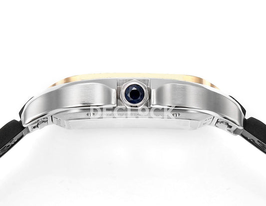 Replica Cartier Santos de Cartier Skeleton SG Black Strap |  Declock.