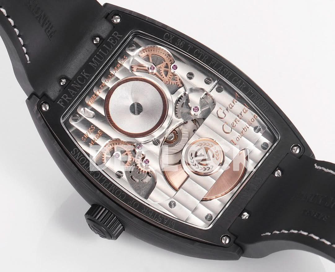 Replica Franck Muller Curvex Grand Central Tourbillon in Black Carbon |  Declock.