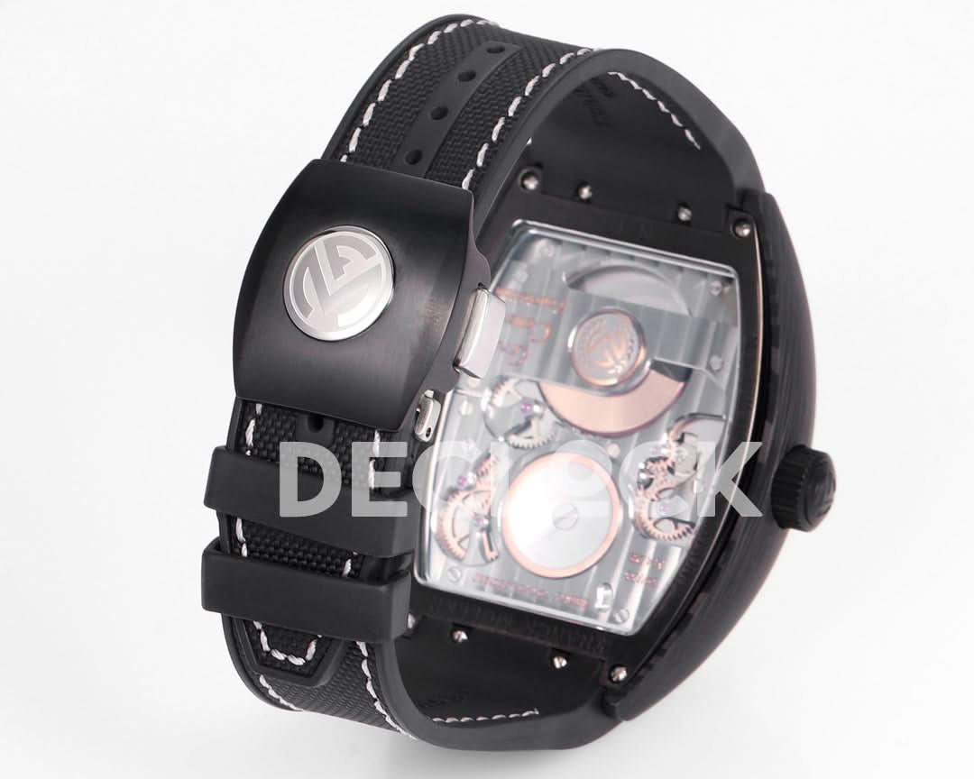 Replica Franck Muller Curvex Grand Central Tourbillon in Black Carbon |  Declock.