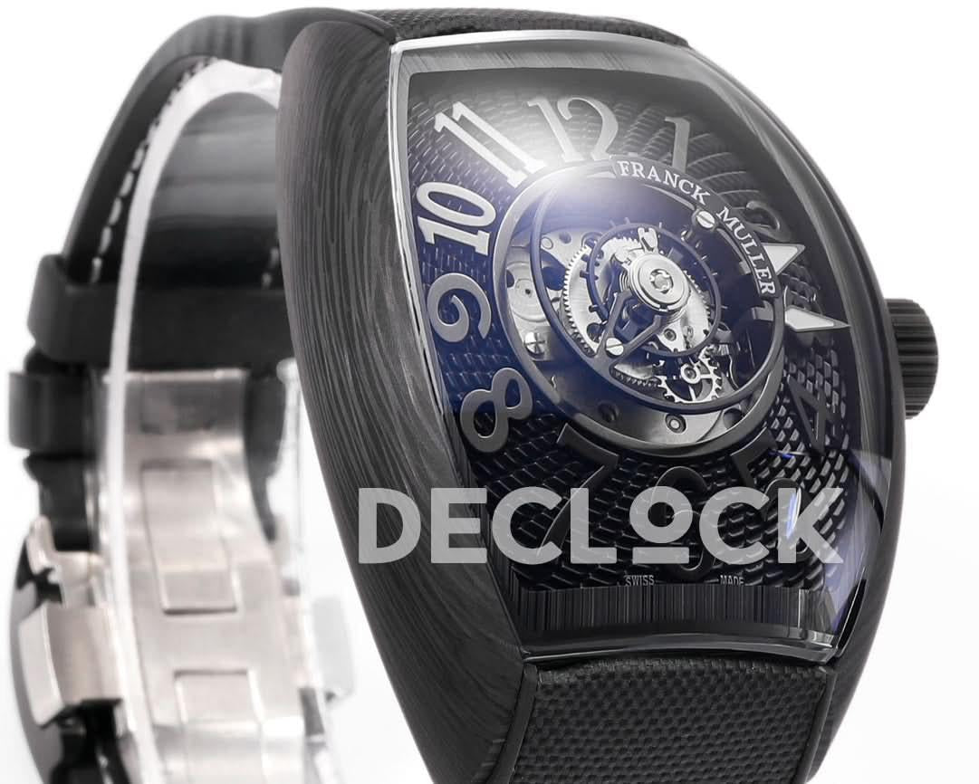 Replica Franck Muller Curvex Grand Central Tourbillon in Black Carbon |  Declock.