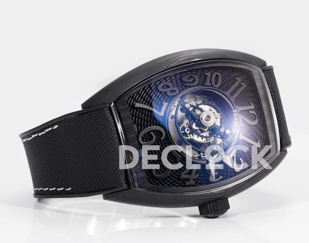 Replica Franck Muller Curvex Grand Central Tourbillon in Black Carbon |  Declock.