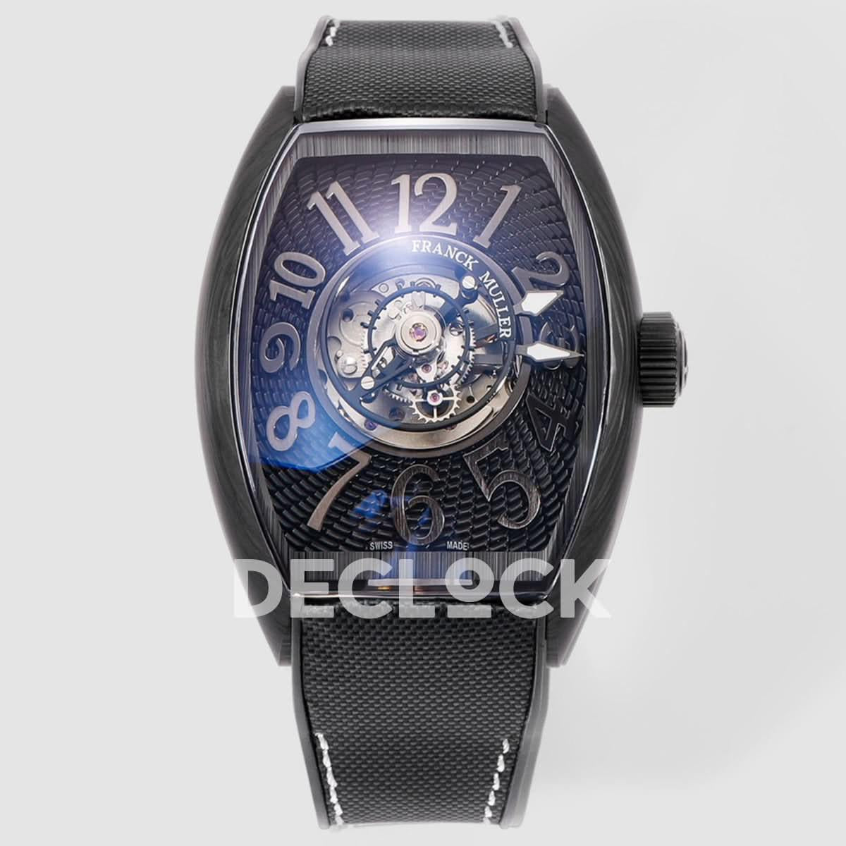 Replica Franck Muller Curvex Grand Central Tourbillon in Black Carbon |  Declock.