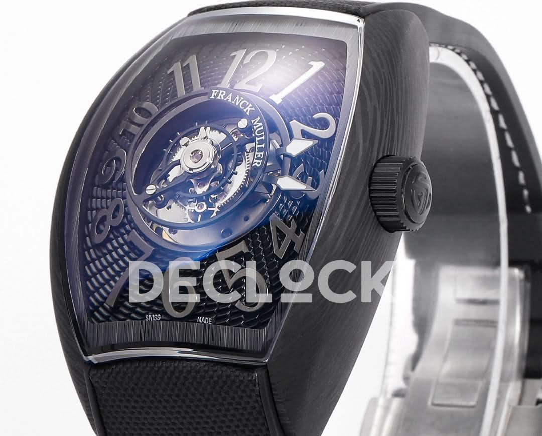 Replica Franck Muller Curvex Grand Central Tourbillon in Black Carbon |  Declock.