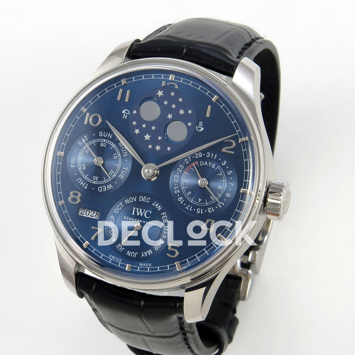 IWC Portugieser Perpetual Calendar Blue APSF A52610 – right angle