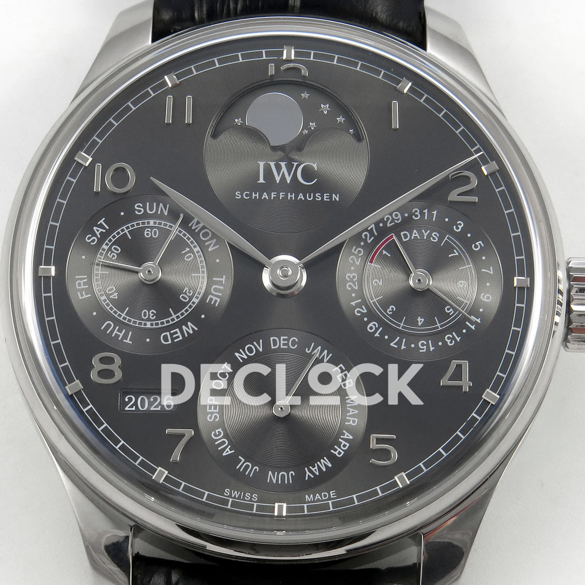 IWC Portugieser Perpetual Calendar Gray APSF A52610 – front dial close-up