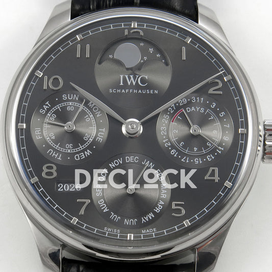 IWC Portugieser Perpetual Calendar Gray APSF A52610 – front dial close-up