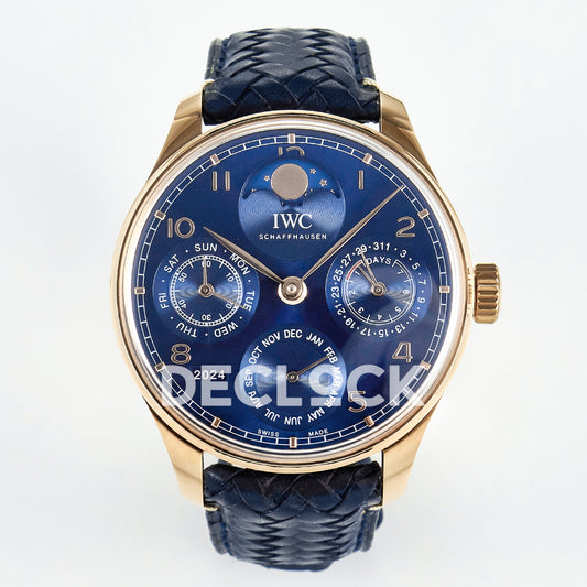 IWC Portugieser Perpetual Calendar Rose Gold Blue Style 1 APSF A52610 – front view