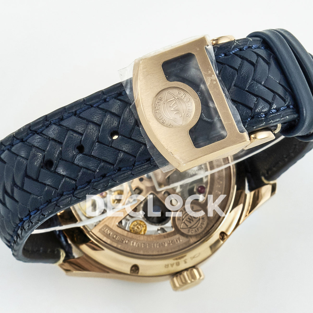 IWC Portugieser Perpetual Calendar Rose Gold Blue Style 1 APSF A52610 – movement back