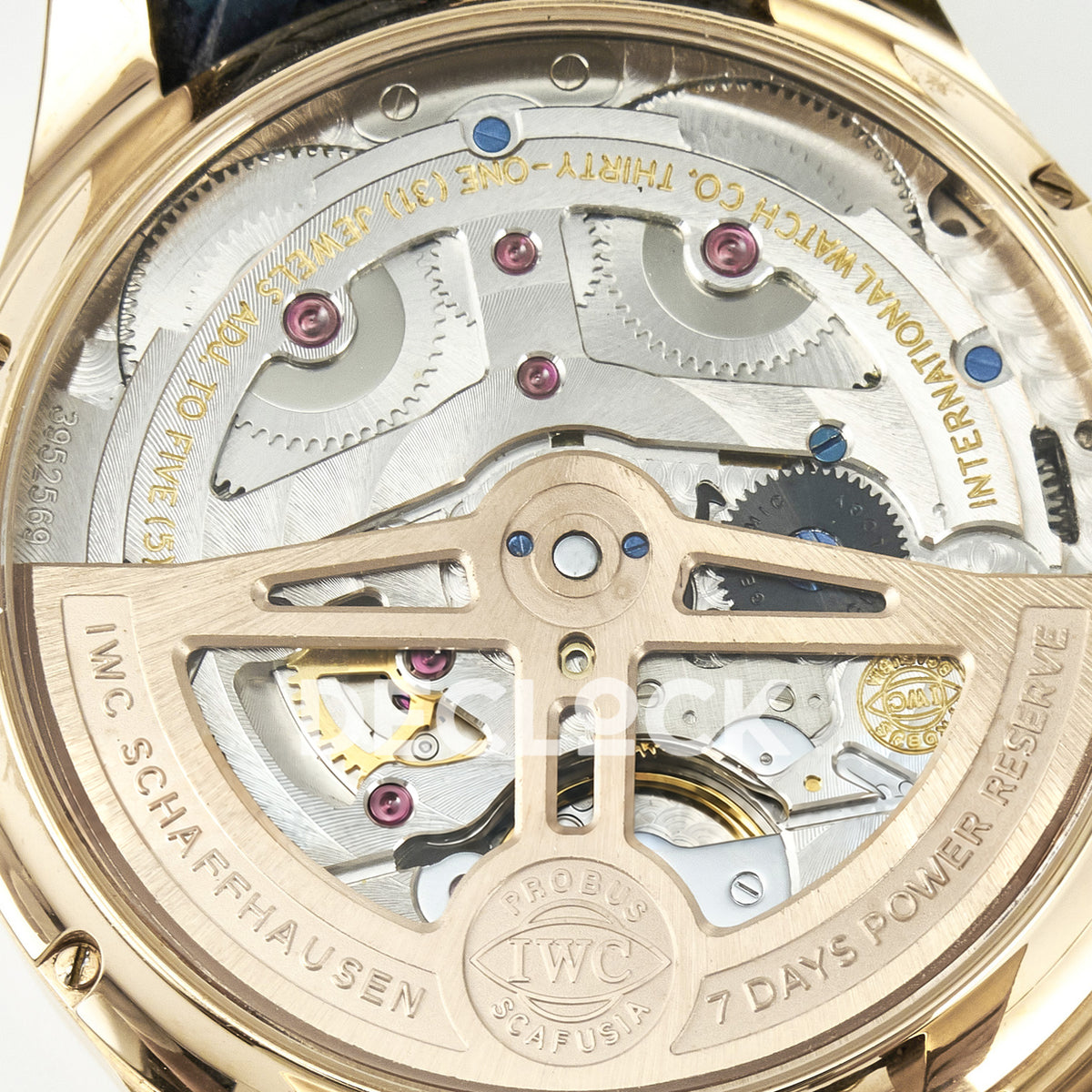 IWC Portugieser Perpetual Calendar Rose Gold Blue Style 1 APSF A52610 – rotor close-up