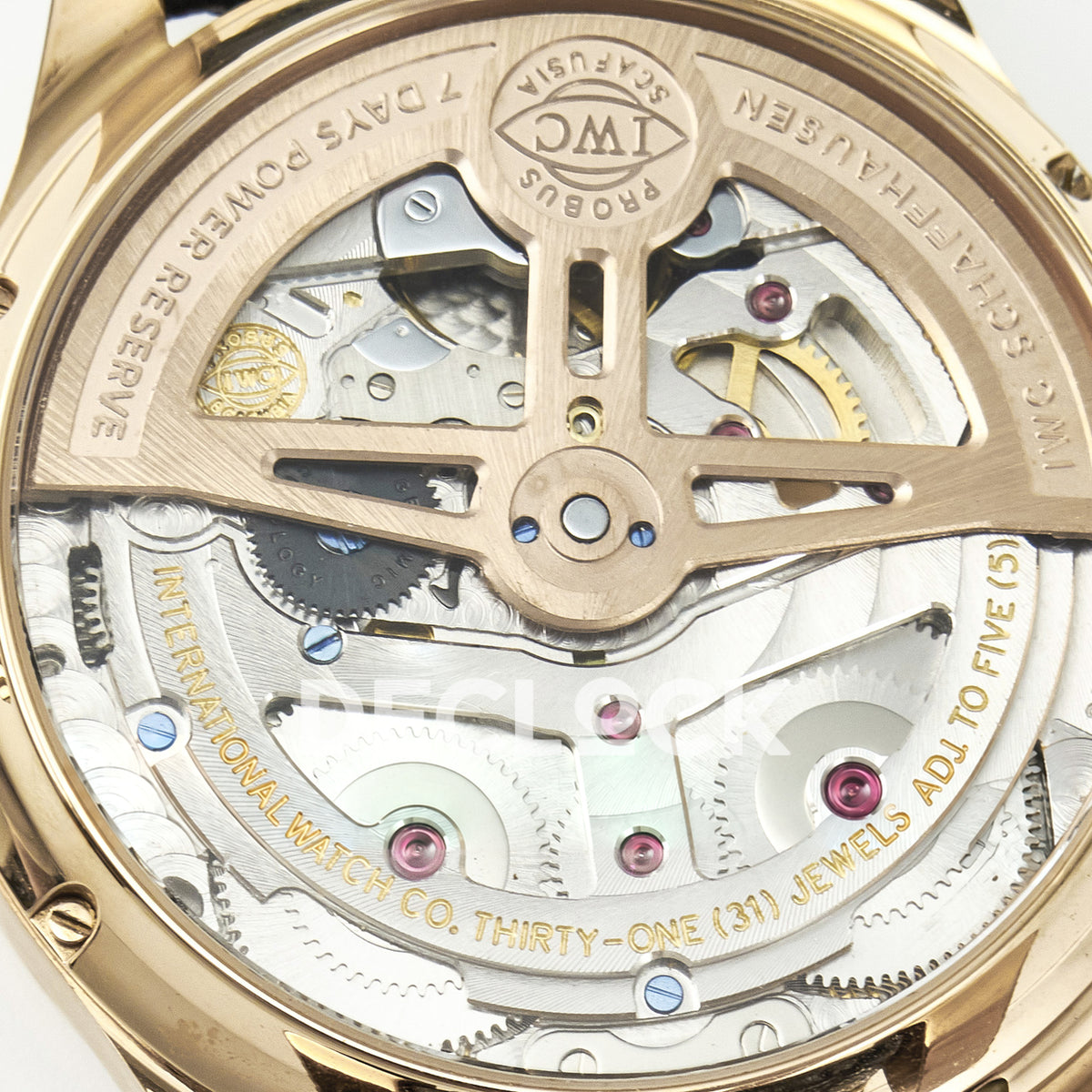 IWC Portugieser Perpetual Calendar Rose Gold Blue Style 1 APSF A52610 – movement engraving