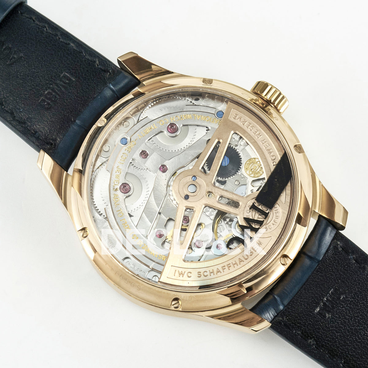 IWC Portugieser Perpetual Calendar Rose Gold Blue Style 2 APSF A52610 – movement back
