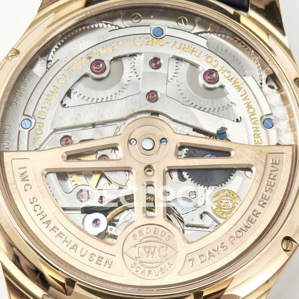 IWC Portugieser Perpetual Calendar Rose Gold Blue Style 2 APSF A52610 – rotor close-up