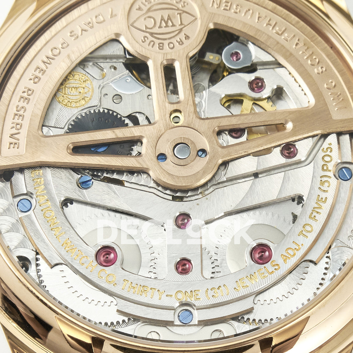 IWC Portugieser Perpetual Calendar Rose Gold Blue Style 2 APSF A52610 – movement engraving