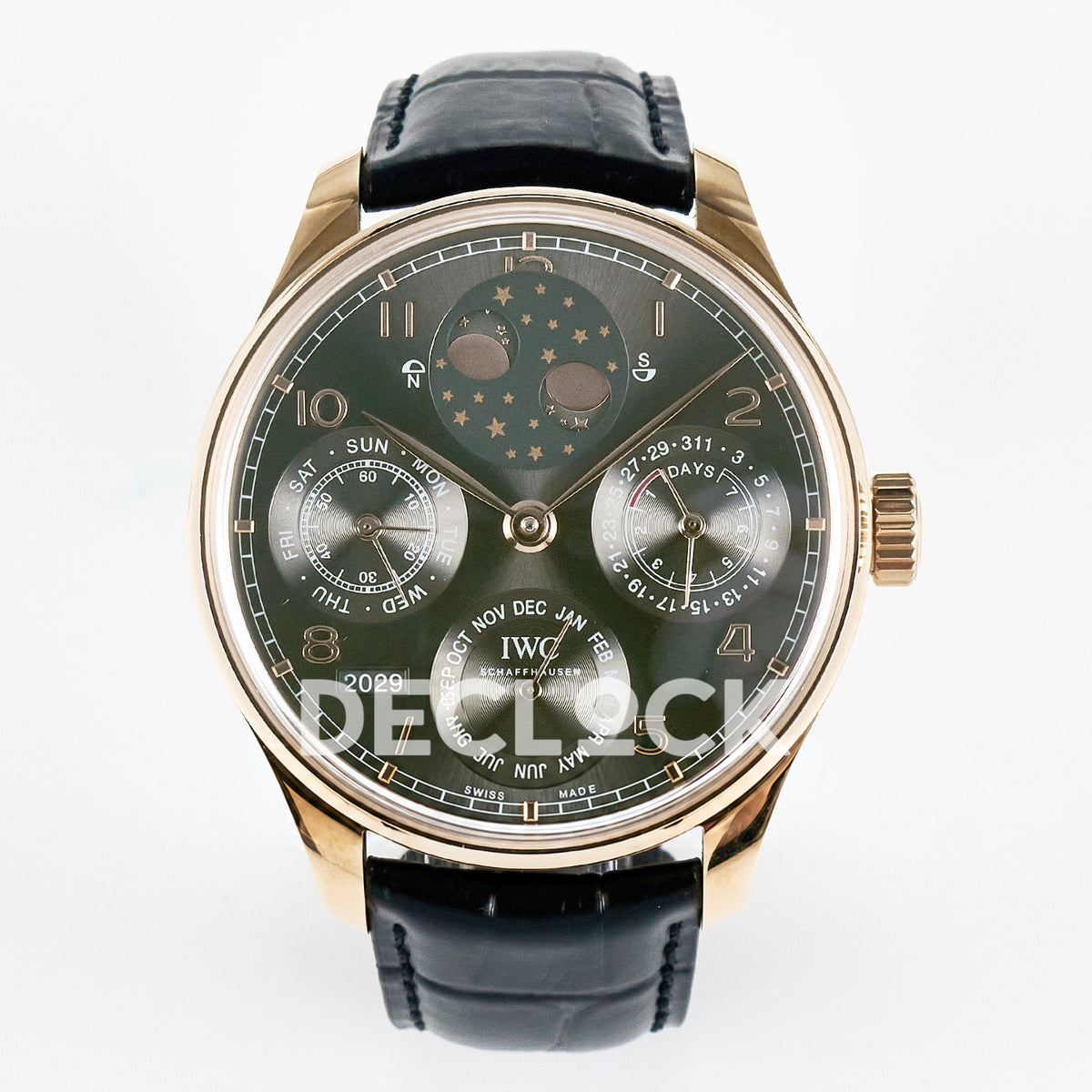 IWC Portugieser Perpetual Calendar Rose Gold Gray APSF A52610 – front view