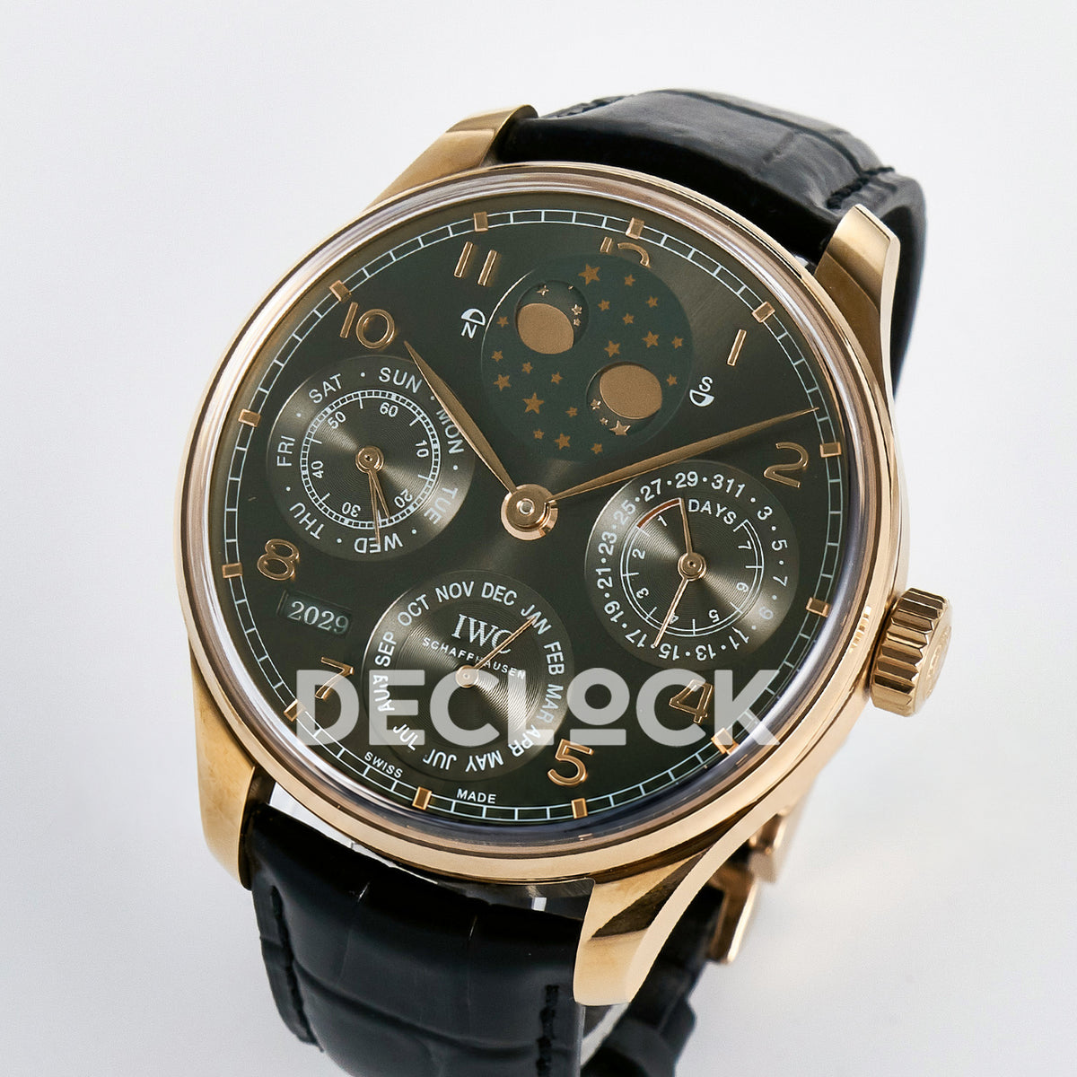 IWC Portugieser Perpetual Calendar Rose Gold Gray APSF A52610 – right angle