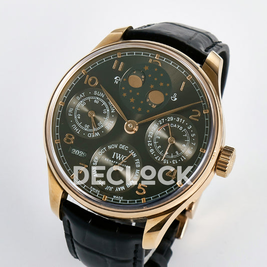 IWC Portugieser Perpetual Calendar Rose Gold Gray APSF A52610 – right angle