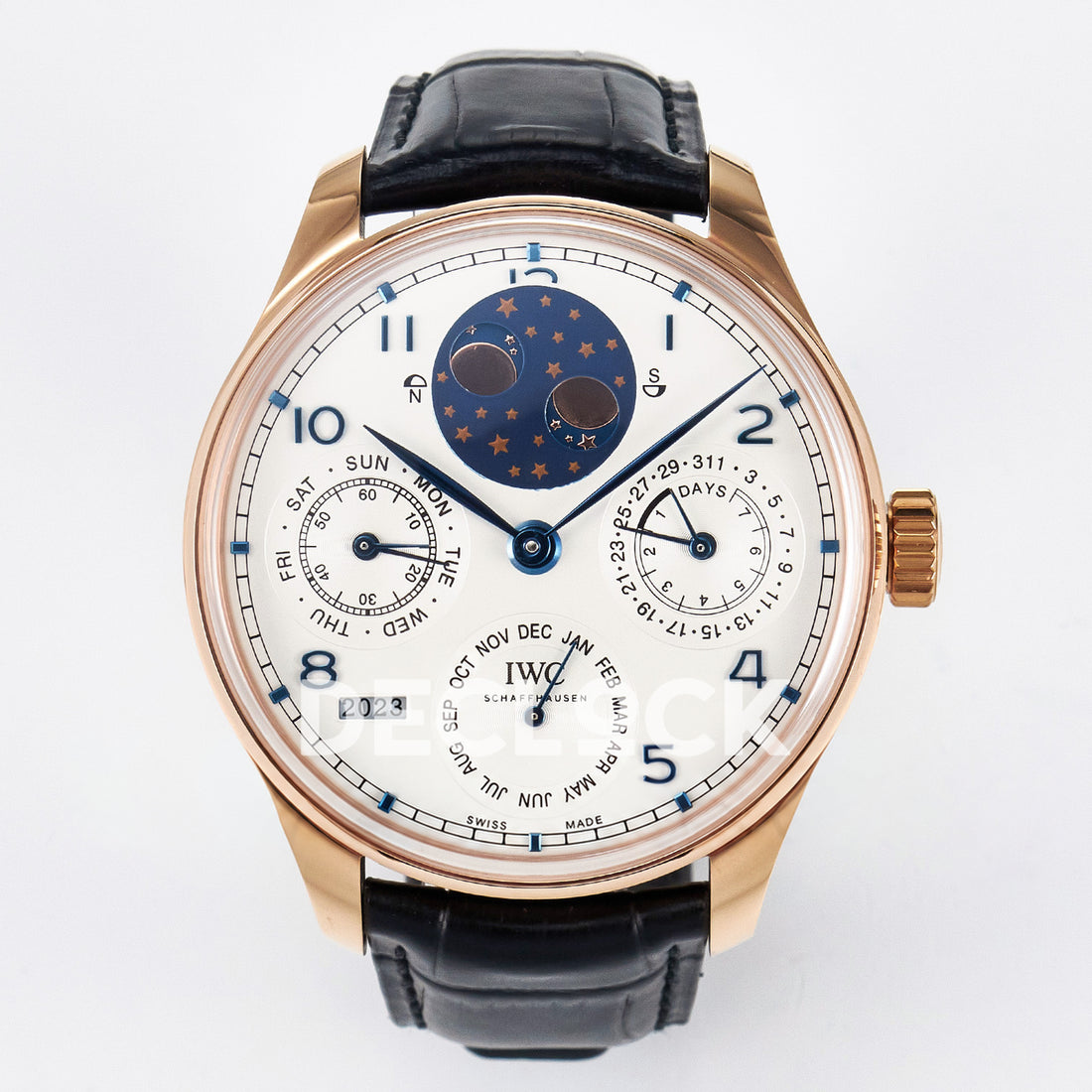 IWC Portugieser Perpetual Calendar Rose Gold White APSF A52610 – front view IW503404