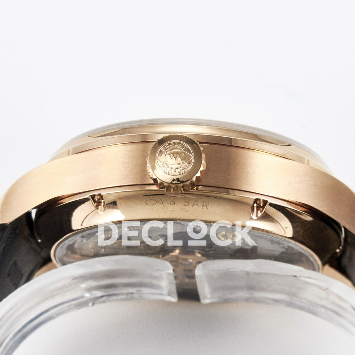 IWC Portugieser Perpetual Calendar Rose Gold White APSF A52610 – crown side
