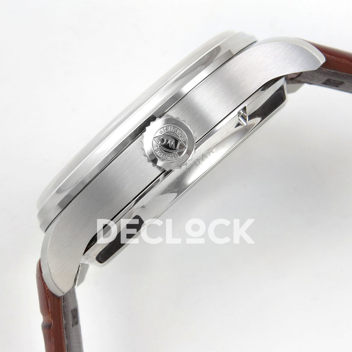 IWC Portugieser Perpetual Calendar White Rose Gold Numerals APSF A52610 – crown side