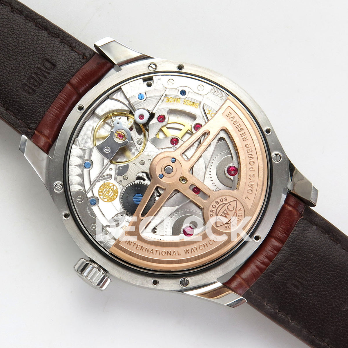 IWC Portugieser Perpetual Calendar White Rose Gold Numerals APSF A52610 – movement back