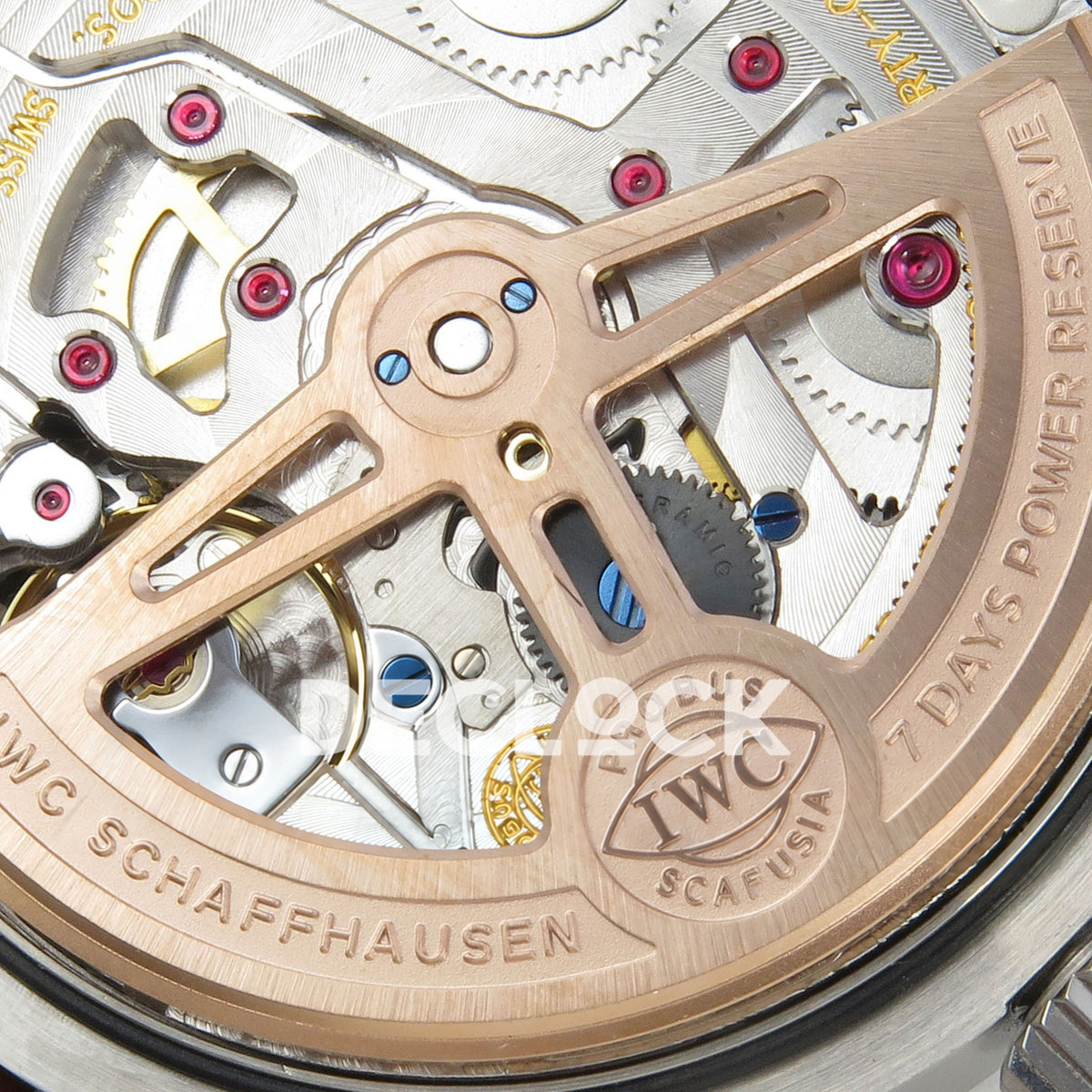 IWC Portugieser Perpetual Calendar White Rose Gold Numerals APSF A52610 – rotor close-up