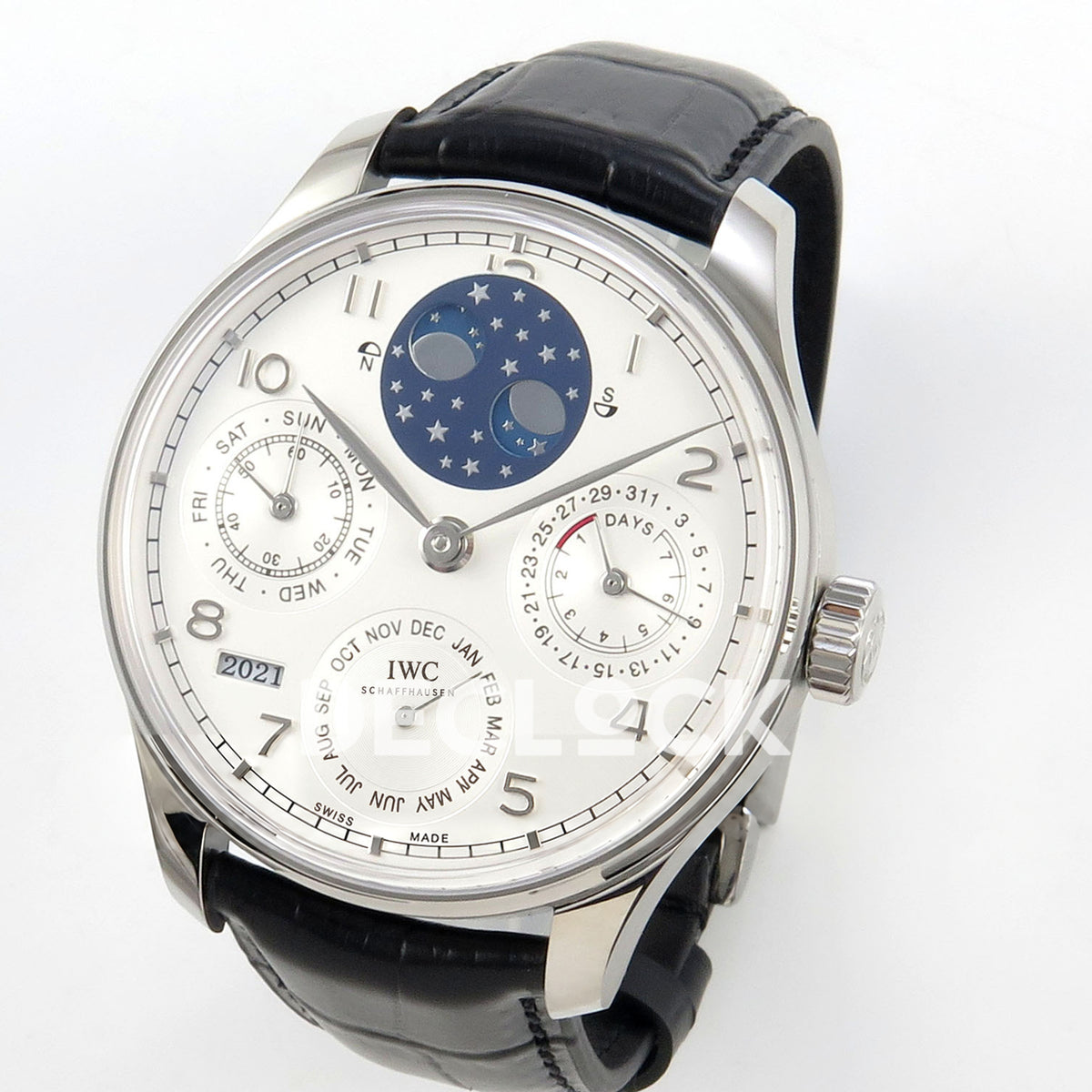 IWC Portugieser Perpetual Calendar White Silver APSF A52610 – right angle