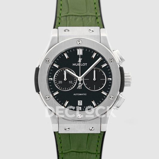 Replica Declock Classic Fusion Chronograph Black Dial in SS Green Strap |  Declock.