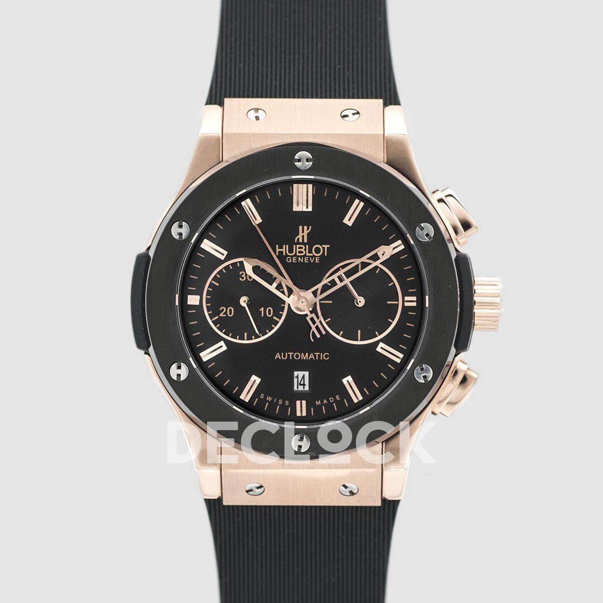 Replica Declock Classic Fusion Chronograph Black Dial in RG/PVD |  Declock.