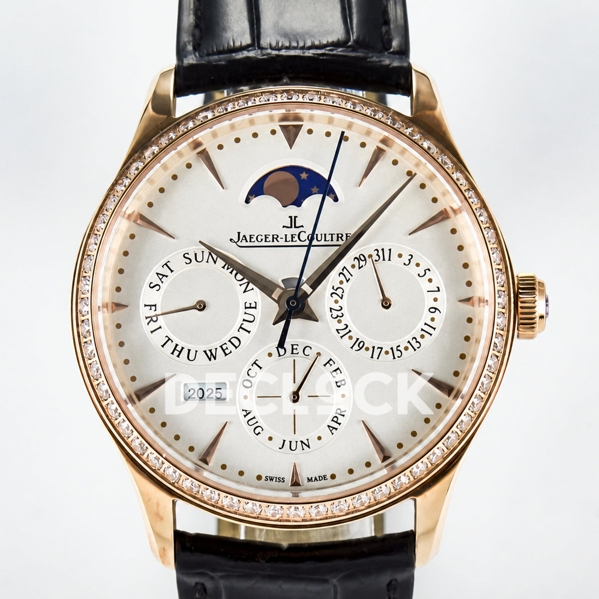 Jaeger-LeCoultre Master Ultra Thin Perpetual Calendar RG White Stone Bezel 39mm V9F A868 V2