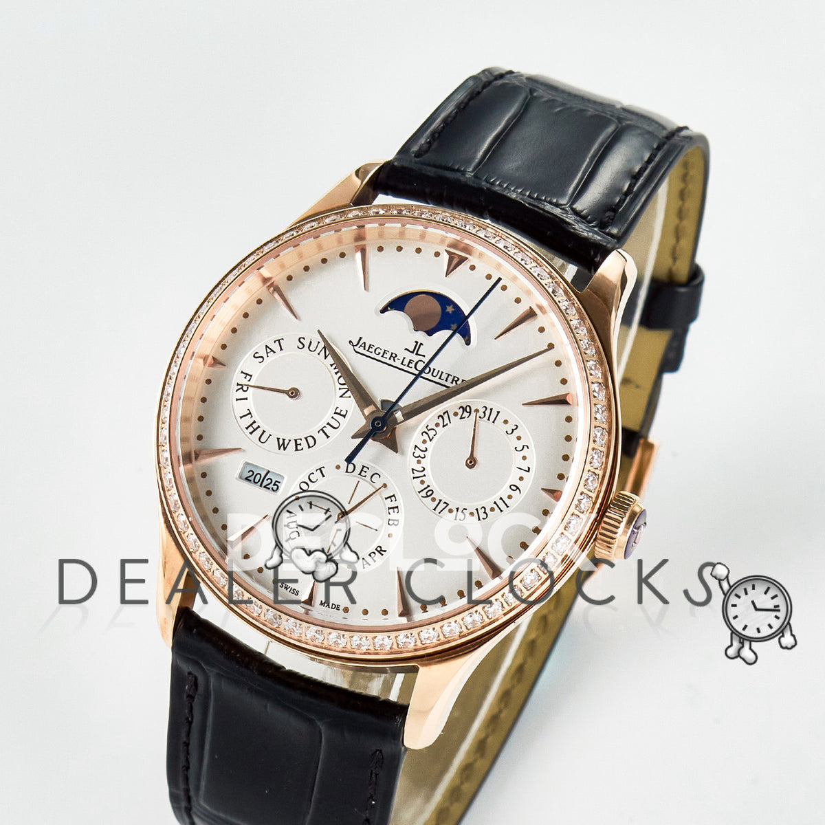 Jaeger-LeCoultre Master Ultra Thin Perpetual Calendar RG White Stone Bezel 39mm V9F A868 V2